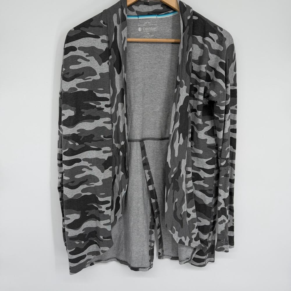 Coolibar Lumaleo‎ Sun Wrap Women’s XS Gray Camo UPF+50 Outdoor Beach Vacation